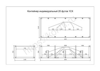 Контейнерная площадка с угловыми стойками 20 футов